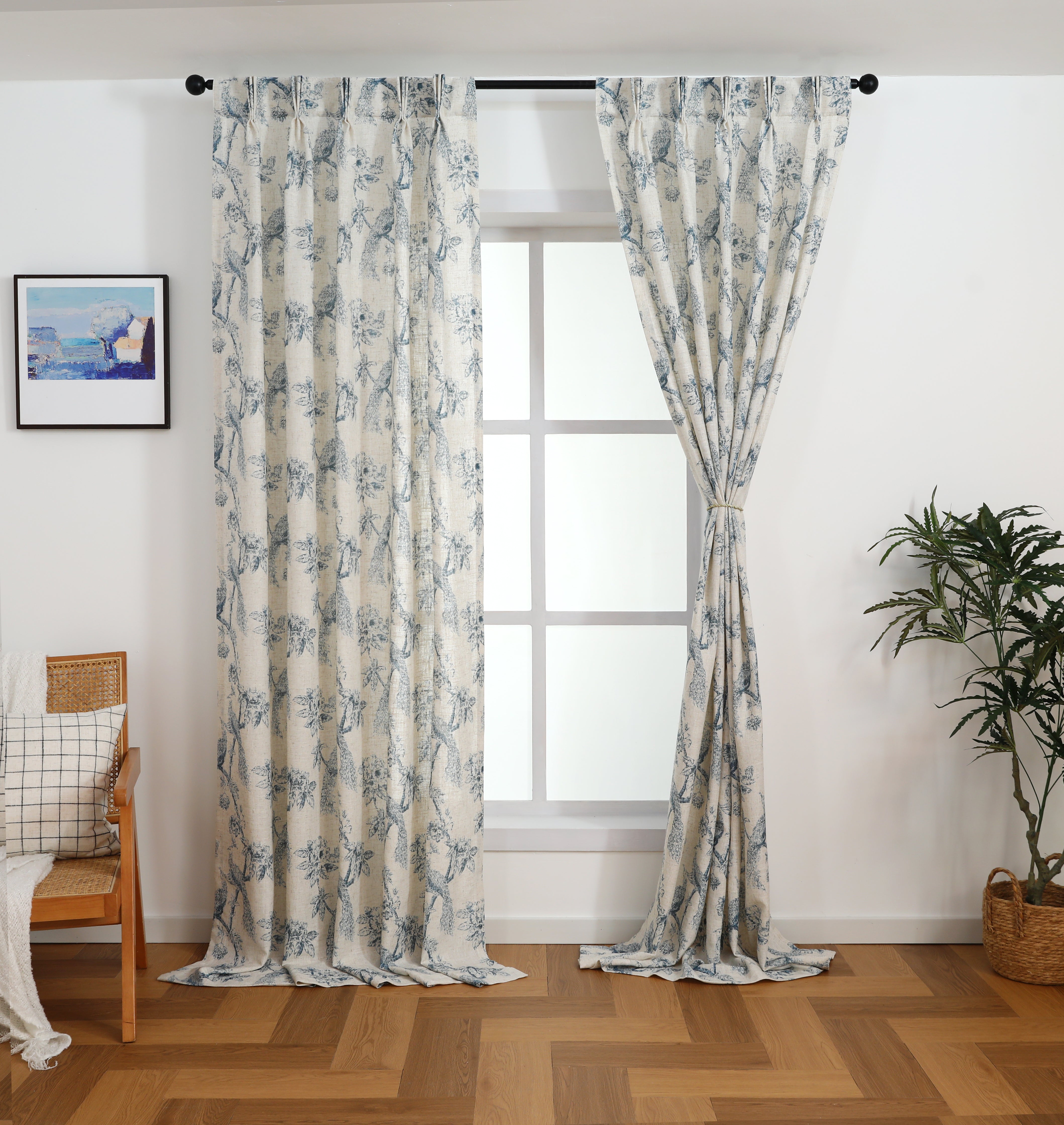 Curtains - Peacock Pinch Pleated Curtains (2 Panels)