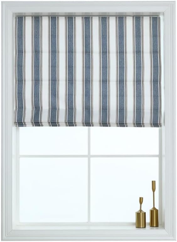 Polyester Brighton Room Darkening Stripe Roman Blind