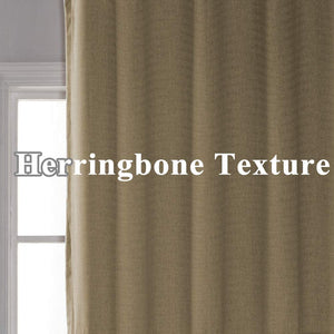 North Hills Home Natural/Charcoal/Gray/Red/Coffee Jacquard Textured Weave Curtains, Blackout Curtain Drapes for Bedroom Living Room Polyester Ashbury Grommet Panel