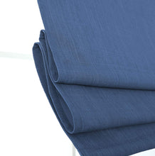 Load image into Gallery viewer, North Hills Home Cordless Woven Blackout Roman Shade with Modern Cotton Seneca Look Denim Blue/Earl Gray/French Vanilla