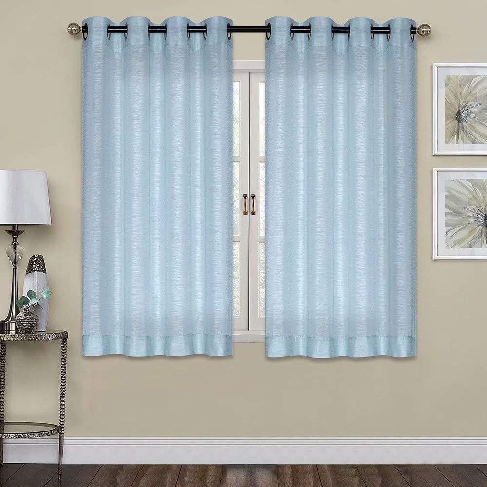 Curtains -Sheer Voile Curtains with Jacquard-Style Texture 2 Panels