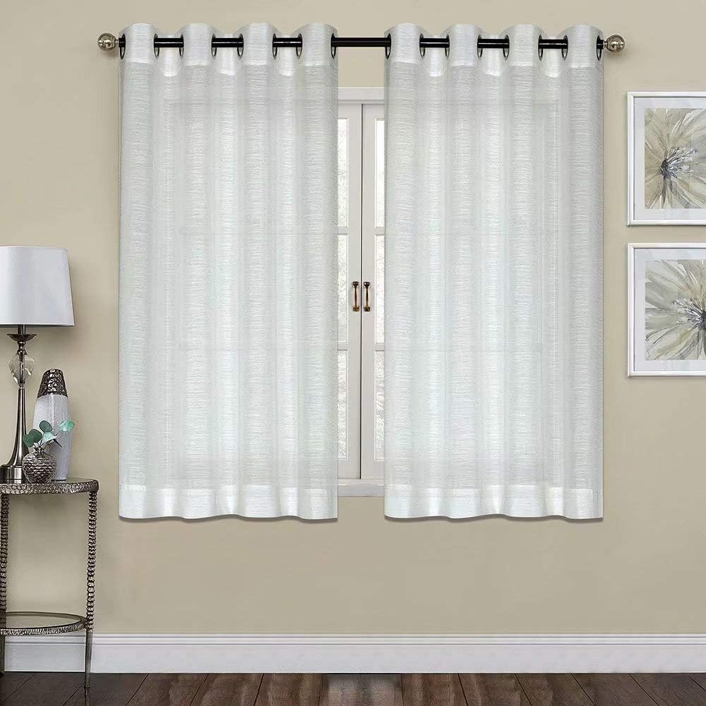 Curtains -Sheer Voile Curtains with Jacquard-Style Texture 2 Panels