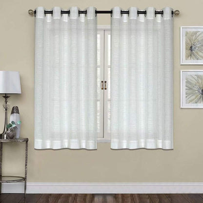 Curtains -Sheer Voile Curtains with Jacquard-Style Texture 2 Panels