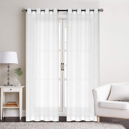 Curtains -Sheer Voile Curtains with Jacquard-Style Texture 2 Panels