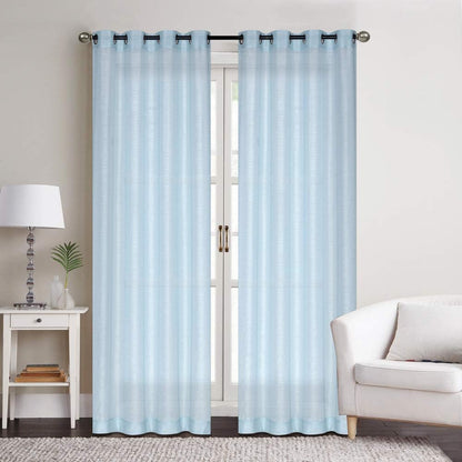 Curtains -Sheer Voile Curtains with Jacquard-Style Texture 2 Panels