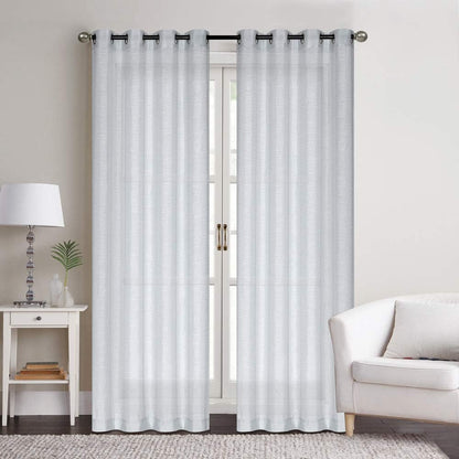 Curtains -Sheer Voile Curtains with Jacquard-Style Texture 2 Panels