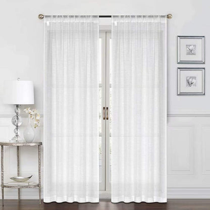 Curtains -Sheer Voile Curtains with Jacquard-Style Texture 2 Panels