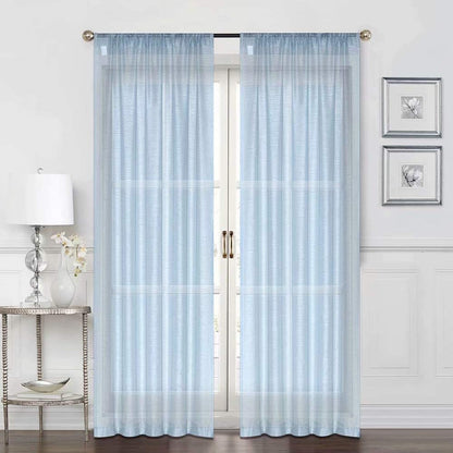 Curtains -Sheer Voile Curtains with Jacquard-Style Texture 2 Panels