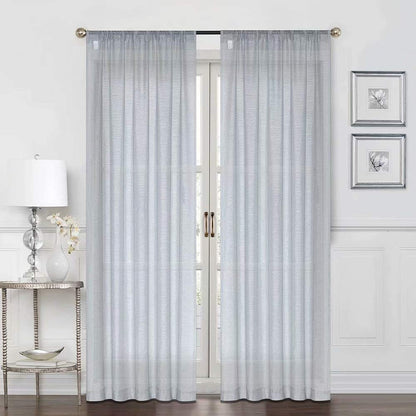 Curtains -Sheer Voile Curtains with Jacquard-Style Texture 2 Panels