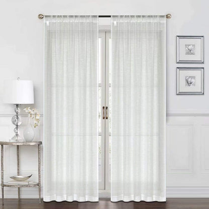 Curtains -Sheer Voile Curtains with Jacquard-Style Texture 2 Panels