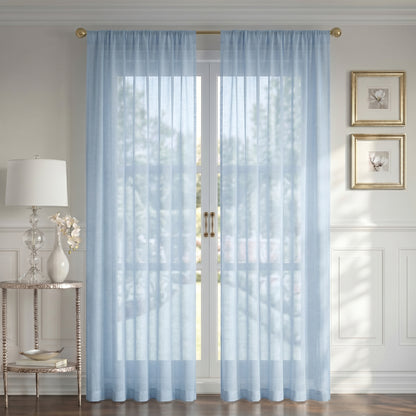 Curtains -Sheer Voile Curtains with Jacquard-Style Texture 2 Panels