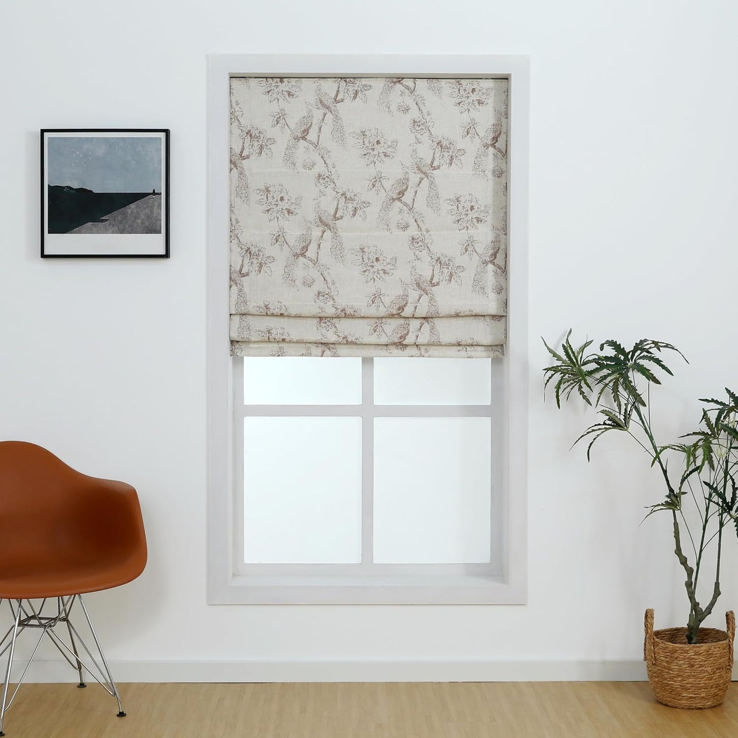 Peacock 100%Blackout Roman Shade Linen Blended