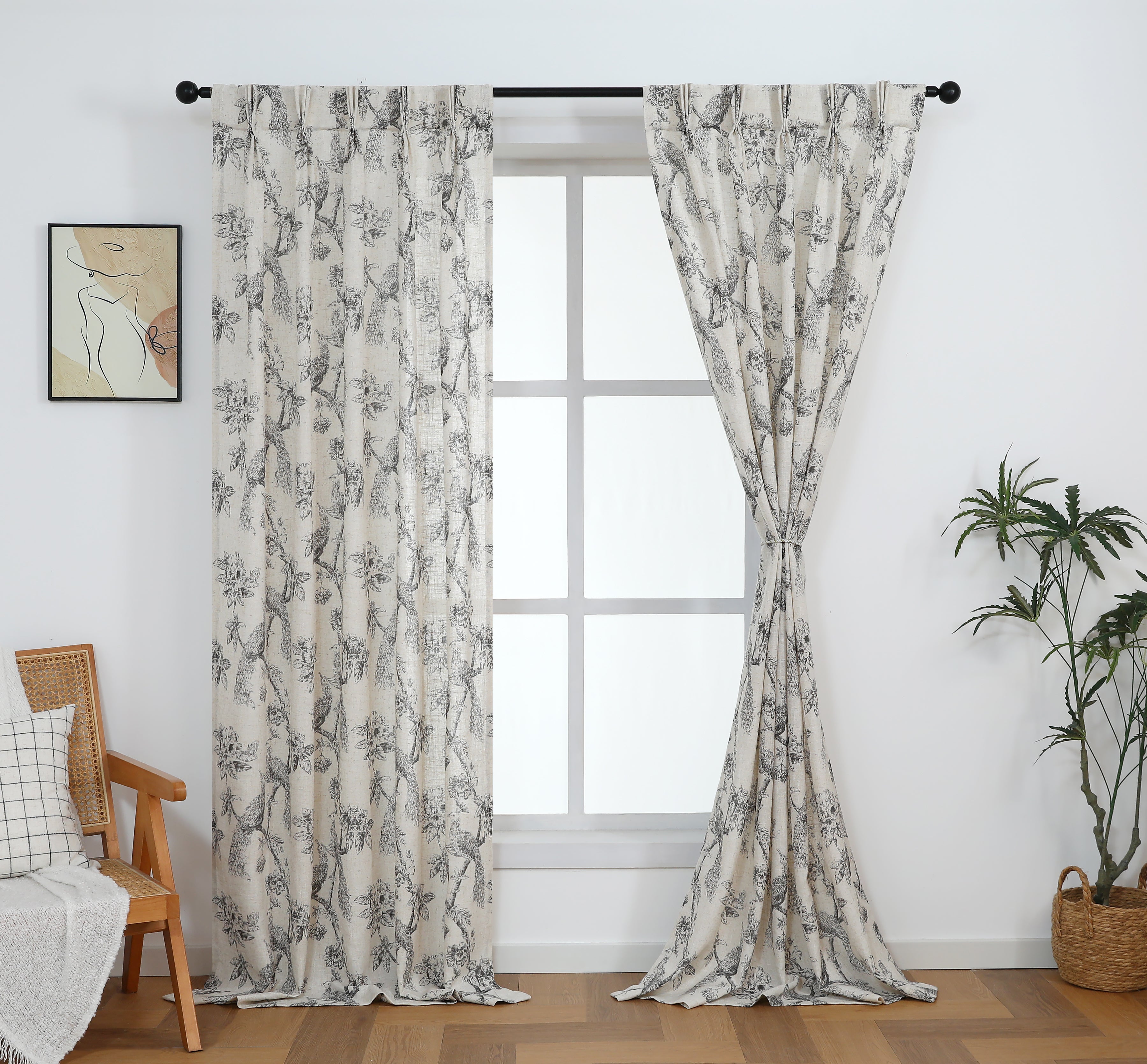Curtains - Peacock Pinch Pleated Curtains (2 Panels)