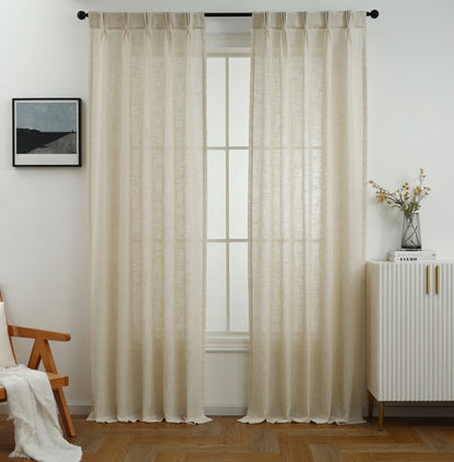 Curtains - Linen Blend Pinch Pleated Curtains (2 Panels)