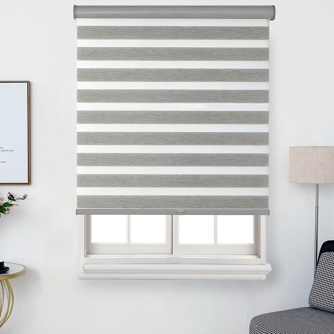 Zebra Blinds - Faux Linen Dual roller blinds