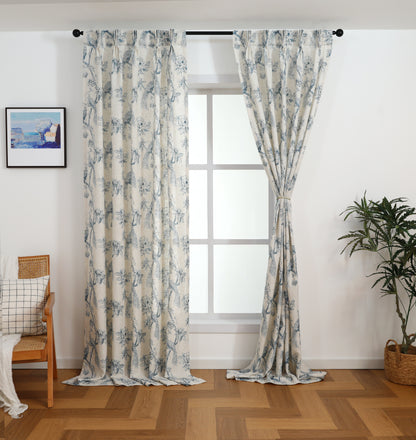 Curtains - Peacock Pinch Pleated Curtains (2 Panels)