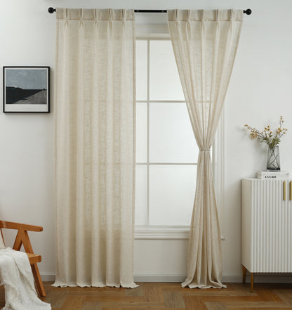 Curtains - Linen Blend Pinch Pleated Curtains (2 Panels)