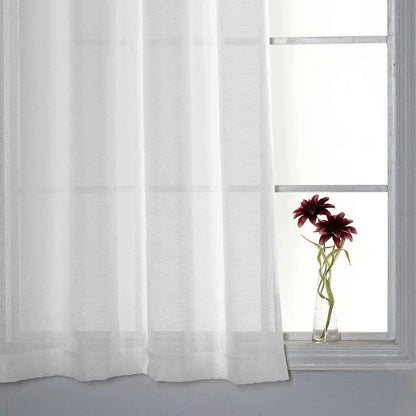 Curtains -Sheer Voile Curtains with Jacquard-Style Texture 2 Panels