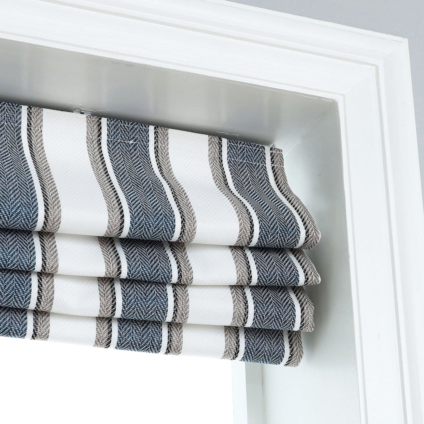 Polyester Brighton Room Darkening Stripe Roman Blind