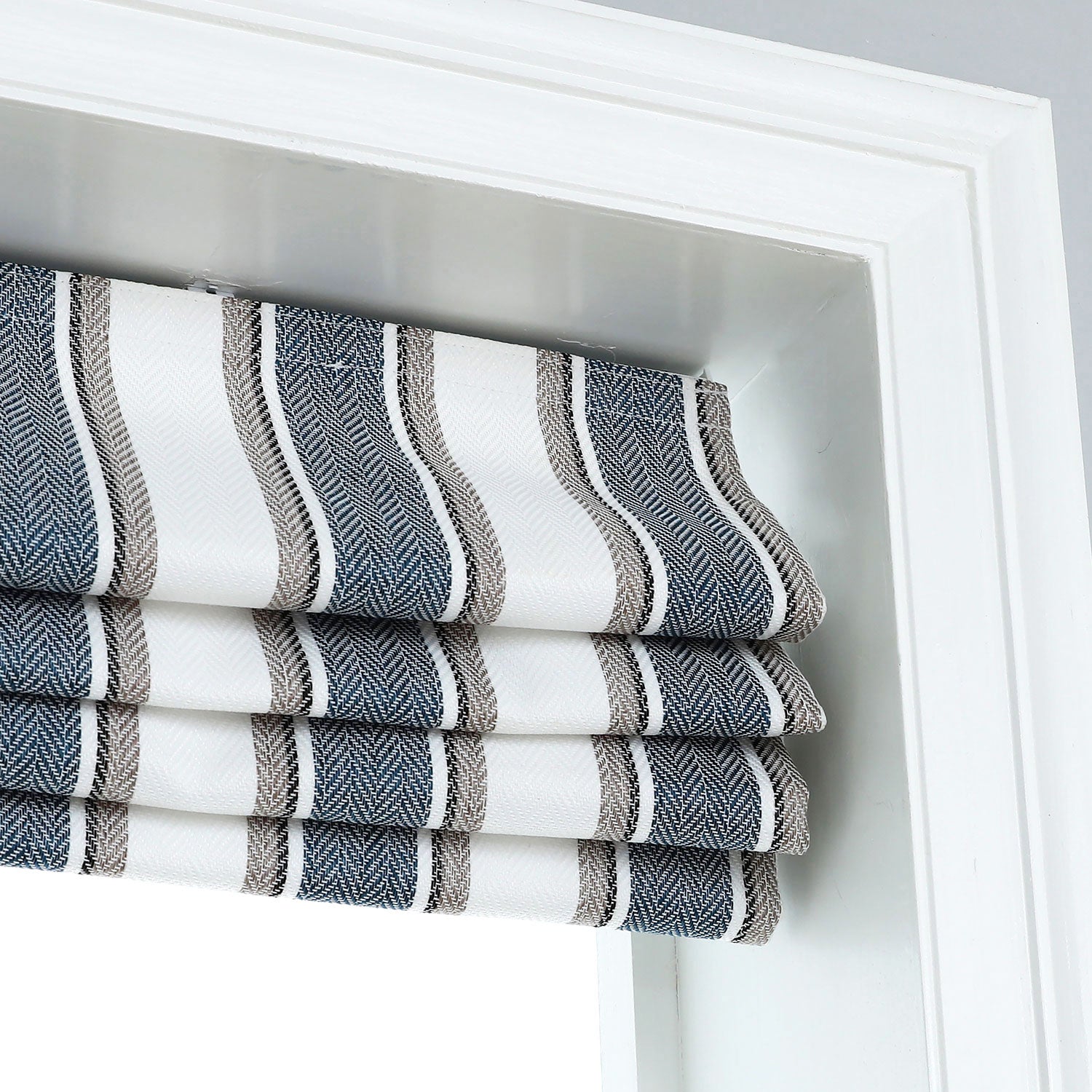 Polyester Brighton Room Darkening Stripe Roman Blind