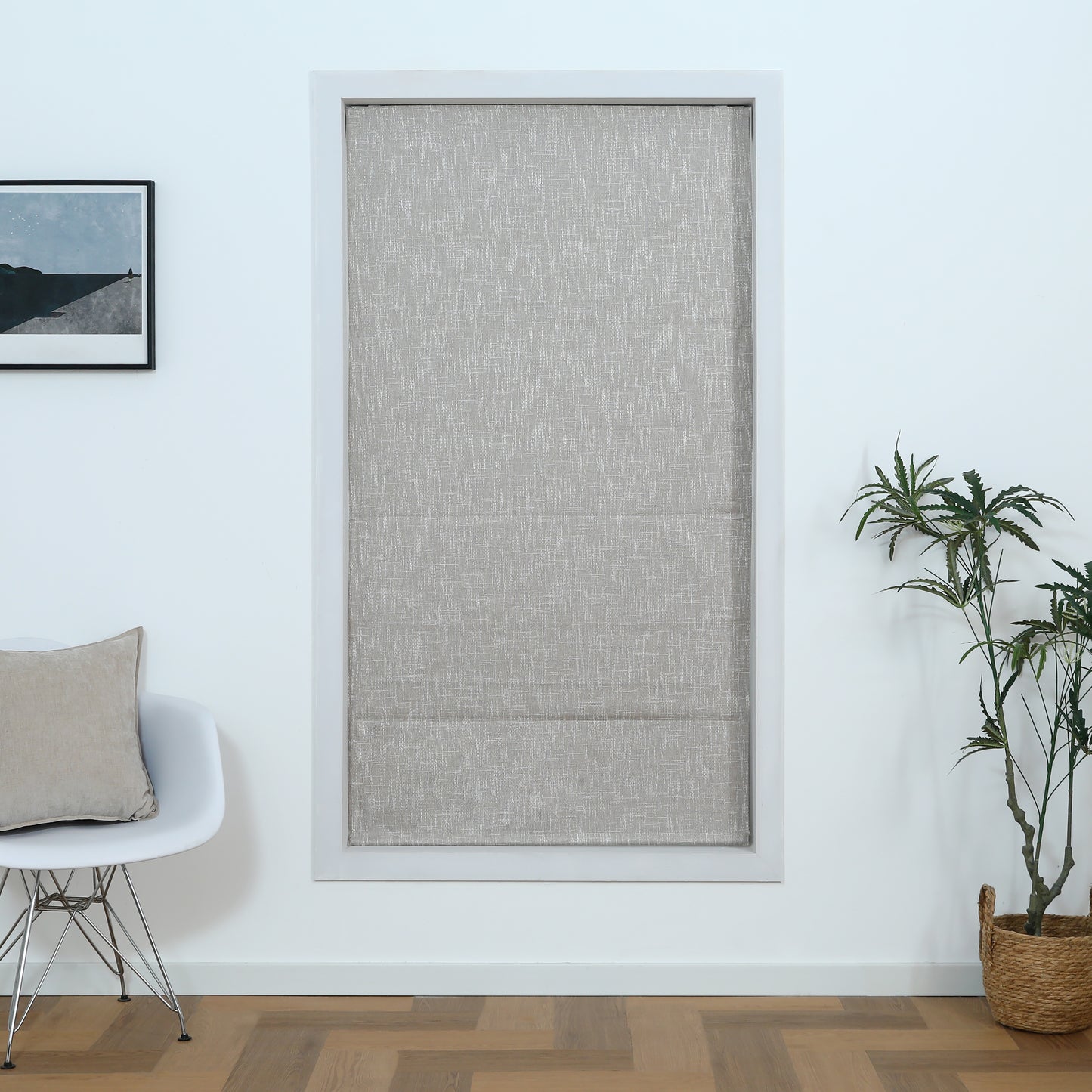 Motorized Roman Shades (LINEN)