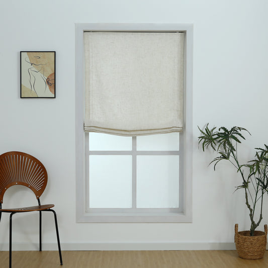 Linen Relaxed Roman Shade with Soft Curve