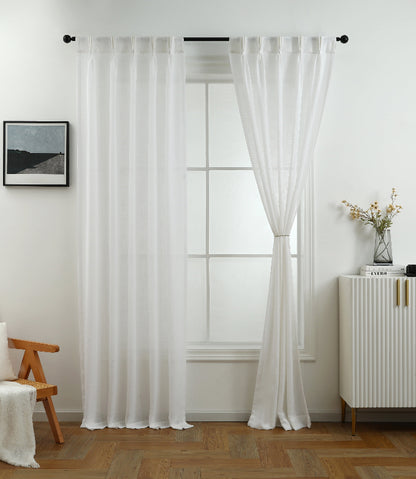Curtains - Linen Blend Pinch Pleated Curtains (2 Panels)