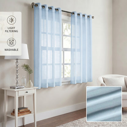 Curtains -Sheer Voile Curtains with Jacquard-Style Texture 2 Panels