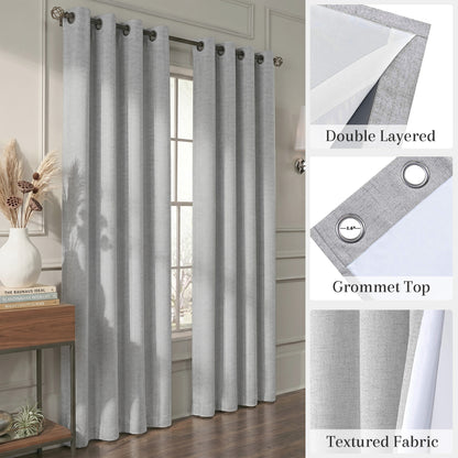 Blackout Curtains - Blackout Fabric with Thermal Lining 2 Panels