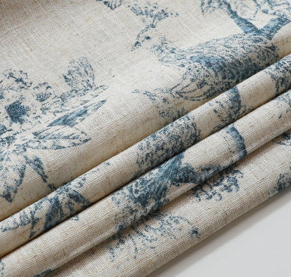 Peacock 100%Blackout Roman Shade Linen Blended