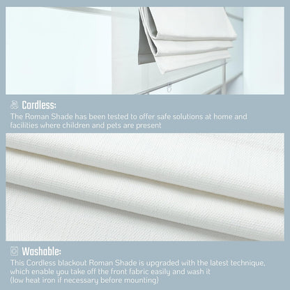 Roman Shades - Monet Dual Layered Blackout and Light Filtering with Woven Fabric