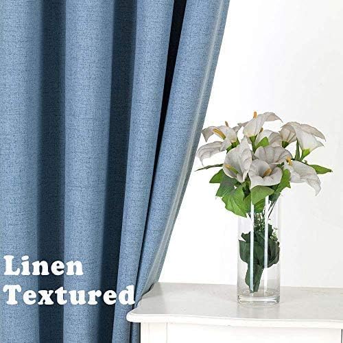 Everyday Celebration Sunbar 100% Blackout Linen Look Grommet Curtains Panels Drapes for Bedroom, Living Room, Window, Sliding Door, with Thermal Lining