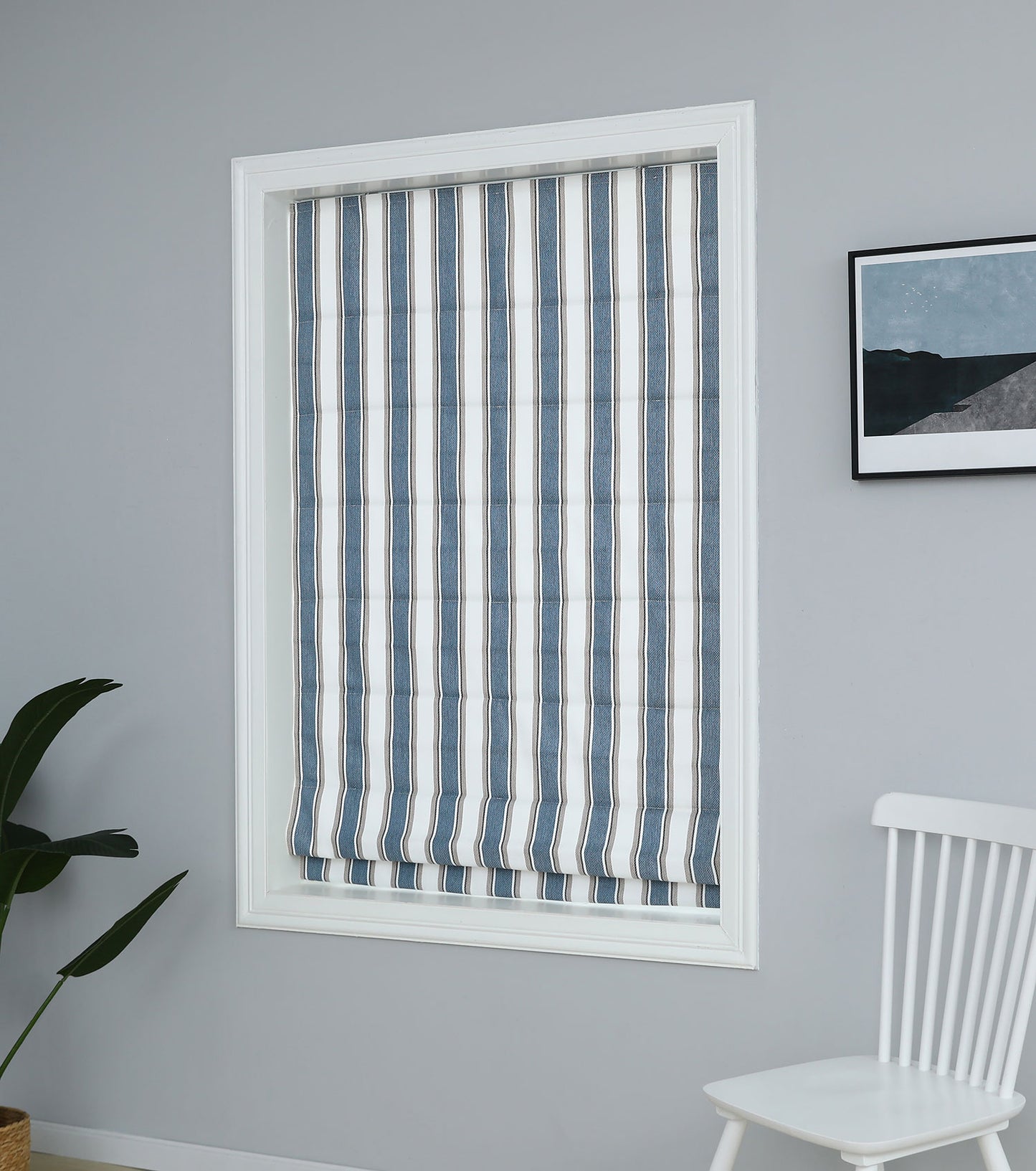 Polyester Brighton Room Darkening Stripe Roman Blind