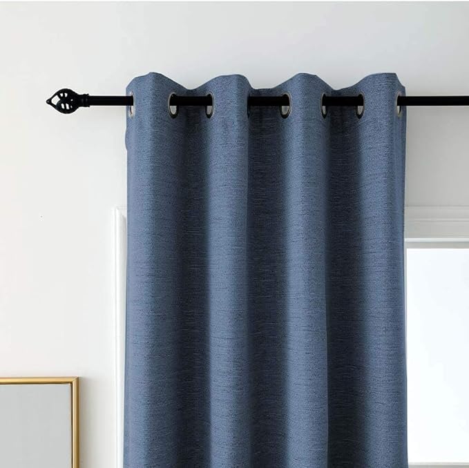 North Hills Double Tone Color Jacquard Textured Weave Curtains, Blackout Curtain Drapes for Bedroom Living Room Polyester Belmar Grommet Panel