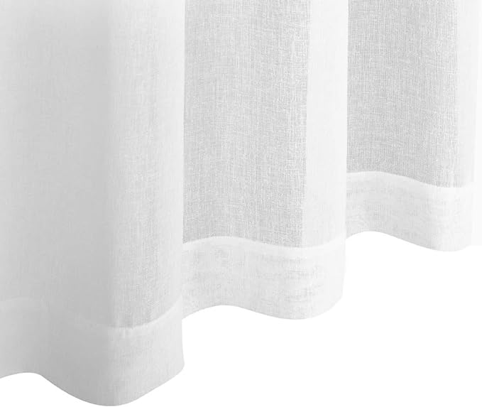 Everyday Celebration French Style Grommet Sheer Curtains, Easy Detachable for Wash Semi Voile Sheer Drapes for Bedroom Living Room