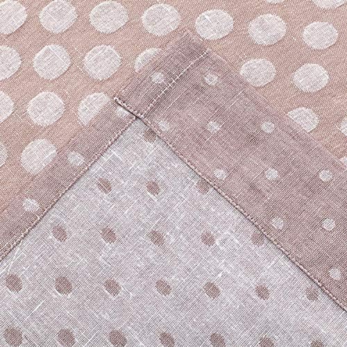 Everyday Celebration Linen Semi Sheer Curtain Panels 84 Inch, Jacquard Polka Dot Rod Pocket Sheer Curtains Window Treatment for Living Room