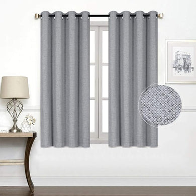 Everyday Celebration Grey Total Blackout Curtains with White Liner, Solid Textured Grommet Thermal Insulated Room Darkening Blackout Window Curtain Drapes for Bedroom