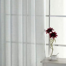 将图片加载到图库查看器，Everyday Celebration Grey Semi Sheer Curtains, Jacquard Curtains Sheer with Grommet - Linen Voile Drapes for Bedroom