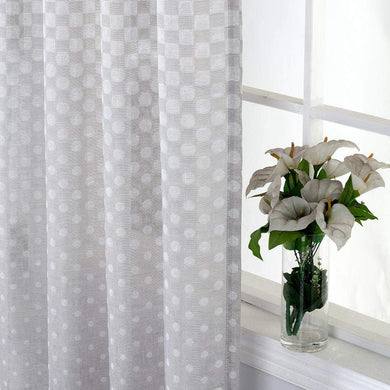 Everyday Celebration Polka Dot Sheer Curtains for Bedroom, Ombre Linen Sheer Voile Drape Panel