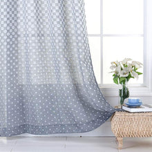 将图片加载到图库查看器，Everyday Celebration Burlap Semi Sheer Curtain Panels 84 Inch, Jacquard Polka Dot Rod Pocket Sheer Curtains Window Treatment for Living Room