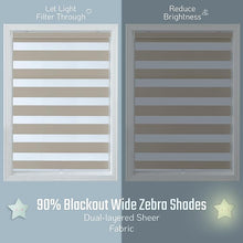 Load image into Gallery viewer, Everyday Celebration Wide and Thick Stripe Cordless Blackout Zebra Shades for Windows, Premium Dual-Layer, Pull-Down Blind for Home, Bedroom, Living Room, Kitchen, Office,