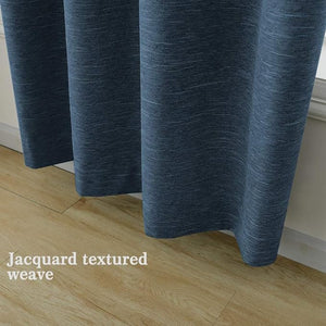 Double Tone Color Jacquard Textured Weave Curtains, Blackout Curtain Drapes for Bedroom Living Room Polyester Belmar Grommet Panel