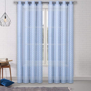 Everyday Celebration Ombre Sheer Curtains 96 Inches Long, Polka Dots Pattern Voile Drapes for Bedroom