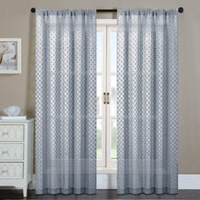 将图片加载到图库查看器，Everyday Celebration Burlap Semi Sheer Curtain Panels 84 Inch, Jacquard Polka Dot Rod Pocket Sheer Curtains Window Treatment for Living Room