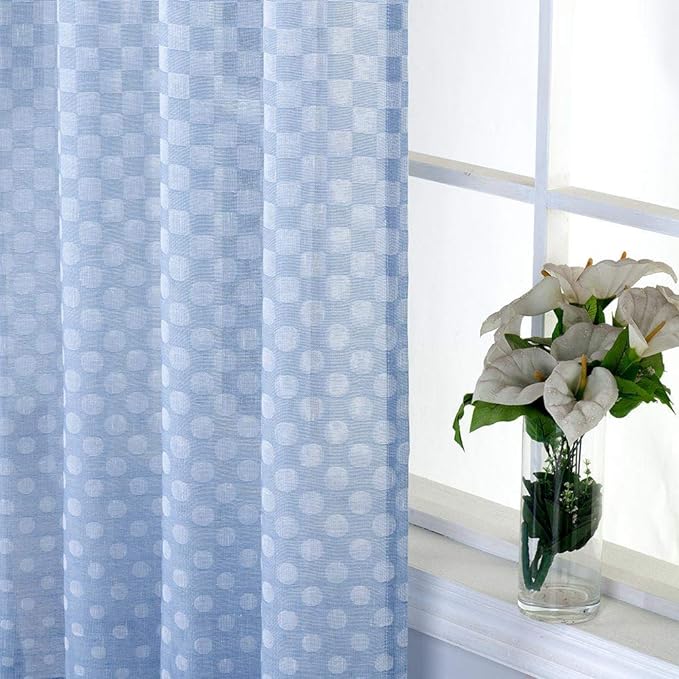 Everyday Celebration 84 Inch Sheer Curtains, Polka Dots Ombre Semi Sheer Voile Drapes for Bedroom Living Room