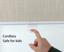 将图片加载到图库查看器，Premium Cordless 100% Blackout Textured Fabric Rollers Shades for Windows, Waterproof Pull-Down Blind for Home, Bedroom, Living Room, Kitchen, Office