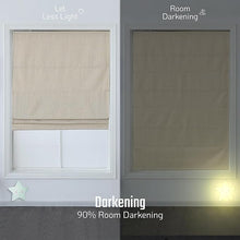 将图片加载到图库查看器，Pueblo Cordless Room Darkening Woven Fabric Roman Shades for Windows Pull-Down Blind for Home, Bedroom, Living Room, Kitchen, Office, Thermal Insulated, Pepper