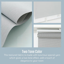 Load image into Gallery viewer, Cordless Light Filtering Solar Roller Shades for Windows, Fire Retardant, Semi Sheer, Pull-Down Blinds for Home, Bedroom, Living Room, Kitchen, Office, Indoor and Outdoor