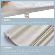 将图片加载到图库查看器，Pueblo Cordless Room Darkening Woven Fabric Roman Shades for Windows Pull-Down Blind for Home, Bedroom, Living Room, Kitchen, Office, Thermal Insulated, Pepper