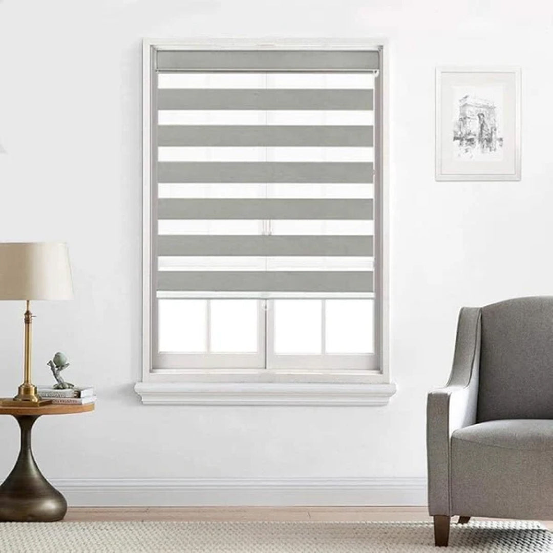 Zebra Blinds - Cordless Roller Blinds - Gray